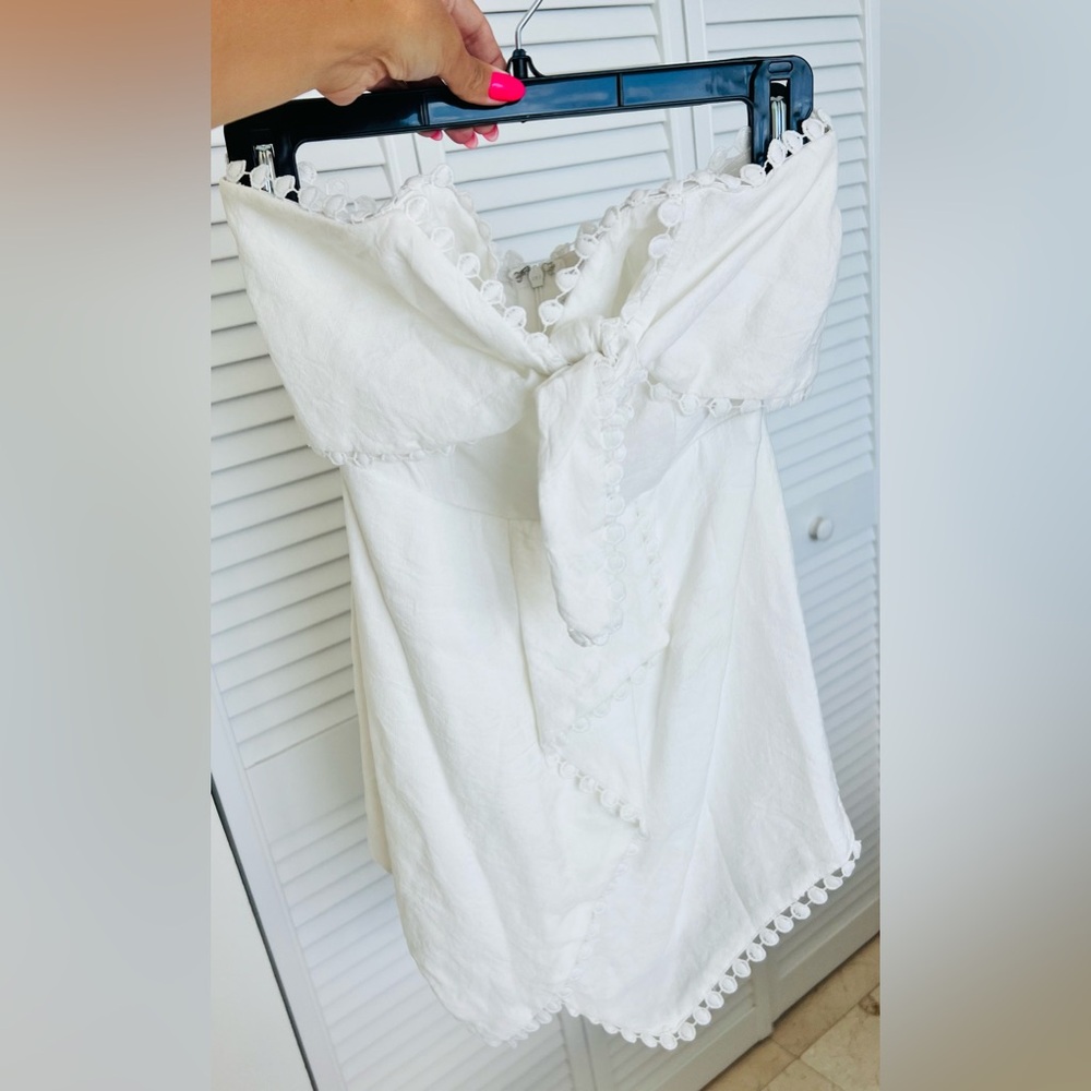 Elegant White Strapless Romper